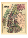 1867, New York & Brooklyn Plan, New York, United States Giclee Print