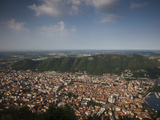 Aerial View of a City, Como, Lake Como, Lakes Region, Lombardy, Italy Photographic Print by  Green Light Collection