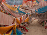 Prayer Flags on Mani Stones, Yushu Tibetan Autonomous Prefecture, Tibet, China Photographic Print