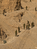 Army Soldiers Moving Up on Steps at an Ancient Site, Masada, Israel Photographic Print