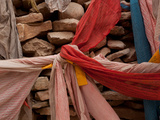 Close-Up of Prayer Flags on Mani Stones, Yushu Tibetan Autonomous Prefecture, Tibet, China Photographic Print