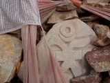 Close-Up of Prayer Flags on Mani Stones, Yushu Tibetan Autonomous Prefecture, Tibet, China Photographic Print