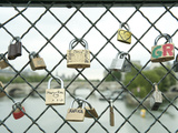 Love Locks on a Fence, Paris, Ile-De-France, France Photographic Print