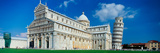 Facade of a Cathedral with a Tower, Pisa Cathedral, Leaning Tower of Pisa, Pisa, Tuscany, Italy Photographic Print by Panoramic Images 