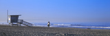 Rear View of a Surfer on the Beach, Santa Monica, Los Angeles County, California, USA Photographic Print by Panoramic Images 