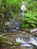 Stream Flowing Through Rocks, Villa Pliniana, Torno, Lake Como, Lombardy, Italy Photographic Print
