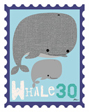 Animal Stamps - Whale Poster by Jillian Phillips