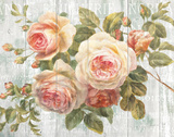 Vintage Roses on Driftwood Poster by Danhui Nai