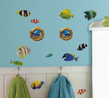 Fish Wall Decals with Lenticular Port Hole Peel & Stick Wall Decals Wall Decal