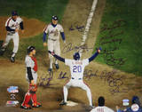 1986 Mets Multi Signed of Johnson at Home Plate Photo