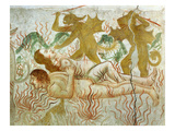 The Last Judgement, Hell, a Couple in the Flames, 15th Century Fresco, "The Poor Man's Bible" Giclee Print by Francesco & Sperindio Cagnola