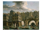 La Joute Des Mariniers, Entre Le Pont Notre-Dame Et Le Pont Au Change Giclee Print by Nicolas Raguenet