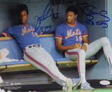 Dwight Gooden In Mets Dugout With Darryl Strawberry Autographed Photo (H& Signed Collectable) Photographie