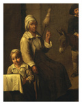 Woman with Distaff, from Scène De Paysans Ou Le Dénicheur D'Oiseau Giclee Print by Mathieu Lenain