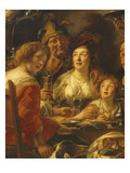 The King Drinks, Family Meal on the Day of the Celebration of Kings, C.1640, Detail Giclee Print by Jacob Jordaens