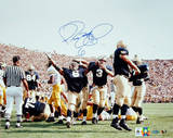 Jerome Bettis vs. Michigan Arms In Air Autographed Photo (Hand Signed Collectable) Photo