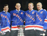 Rangers Leetch, Richter, Adam Graves, & Mark Messier Autographed Photo (Hand Signed Collectable) Photo