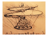 Design for Spiral Screw Enabling Vertical Flight Giclee Print by Leonardo Da Vinci