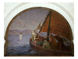 Jesus Walking on Water, Fresco, Church of St Francois De Sales, Paris, 1917 Giclee Print by Frederic Montenard