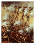 Soldiers Scaling Walls, from Attack on and Capture of Ratisbon, France, by Marshal Lannes Giclee Print by Charles Thevenin