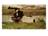 Banks of the River Seine, France Reproduction procédé giclée par Federigo Zandomeneghi