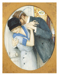 The Embrace, Watercolour Giclee Print by Raphael Kirchner