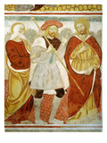 The Road to Emmaus, 15th Century Fresco, "The Poor Man's Bible", Church of the Trinity, Piedmont Giclee Print by Francesco & Sperindio Cagnola