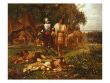The First Battle Between the Puritans and the Indians, Inspired by Longfellow's 1855 Poem Giclee Print by Imogene Robinson Morrell