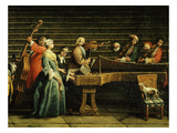 Concert at the Villa, Oil on Canvas 207X230Cm (Detail) Giclée-Druck von Antonio Visentini