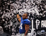 Ahmad Bradshaw Waving Towel Horizontal B&W with Color Accents Photo