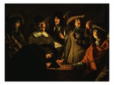 La Tabagie (Smoking Room), also Called Le Corps De Garde (Guardroom), 1643 (Detail) Giclee Print by  Le Nain Brother