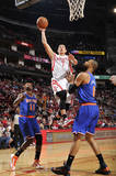 Jeremy Lin Signed Drive to Basket vs Knicks Photo