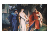 Tristan with Iseult, or Isolde, Scene from Tristan Und Isolde, 1865 Giclee Print by August Spiess