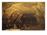 Cave Hewn from Rock and Used as Salt Warehouse, Dieppedale, Near Rouen, France Giclee Print by Jean-Pierre-Laurent Houel
