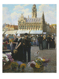 Flower Market, Middleberg, Holland, Undated Giclee Print by Henri Houben