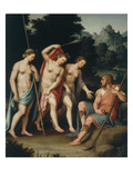 Judgement of Paris, (Trojan Prince Judging the Most Beautiful of Goddesses Juno, Minerva, Venus) Reproduction procédé giclée par Juan Juanes