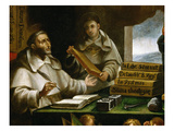 Saint Albert Writing, from Apparition of Saint Paul to Saint Albert the Great Giclee Print by Alonso Antonio Villamor