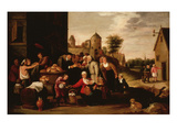 Charitable Works of the Misericordia (A Florentine Charity Established in the 13th Century) Giclee Print by David Teniers the Younger