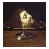 John the Baptist's Head, 1507, Oil on Wood Giclee Print by Andrea Solario