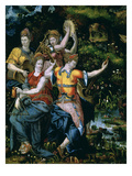 Mount Parnassus, 16th Century, after Engraving by Giorgio Ghisi (Detail) Reproduction procédé giclée par Fontainebleau School 