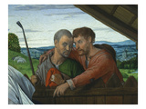 Two Shepherds, from the Nativity, with Donor Cardinal Jean Rolin, C.1480 (Detail) Giclee Print by Jean Hey