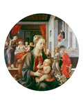 Virgin and Child with Life of Saint Anne and Birth of the Virgin, Tondo, 1452 Giclee Print by Fra Filippo Lippi