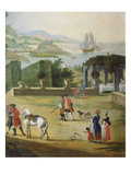 Preparing a Meal on a Terrace by the Sea, 18th Century Giclée-Druck von Claude Joseph Vernet