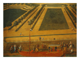 Embarking on Horse-Drawn Barge from Quai De Bercy, Paris, Detail Giclee Print by Pierre-Denis Martin