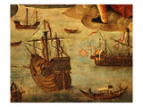 Spanish Ships from Time of Conquest of America, from Virgin of the Navigators Giclee Print by Alejo Fernandez