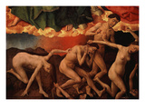 The Damned Descending into Hell, from Polyptych of Last Judgement, Polyptych Retable (Detail) Giclee Print by Rogier van der Weyden