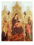 Virgin and Child Surrounded by Saints, Triptych, 1445 Giclée-tryk af Giovanni di Paolo Virgin and Child Surrounded by Saints, Triptych, 1445 Giclée-tryk af Giovanni di Paolo