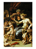 Venus and Vulcan with Eros and Five Putti Giclée-tryk af Giulio Romano