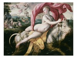 The Rape of Europa (Legendary Phoenician Princess Carried Away by Jupiter in Form of White Bull) Giclee Print by Martin de Vos