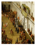 Charles Emmanuel I and Cardinal Maurizio Stand on Balcony Watching Tournament in Turin Castle Giclee Print by Antonio Tempesta
